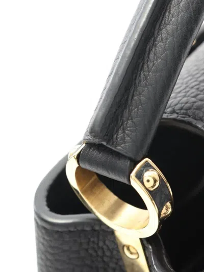 Pre-owned Louis Vuitton 2021 Mini Capucines Leather Handbag In Black