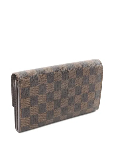 Pre-owned Louis Vuitton 2008 Portefeuil Check Wallet In Brown