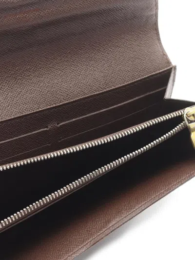 Pre-owned Louis Vuitton 2008 Portefeuil Check Wallet In Brown