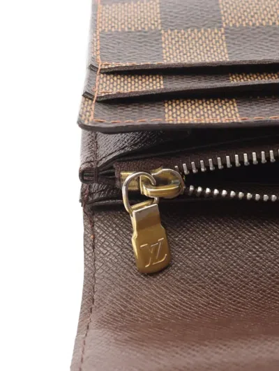 Pre-owned Louis Vuitton 2008 Portefeuil Check Wallet In Brown
