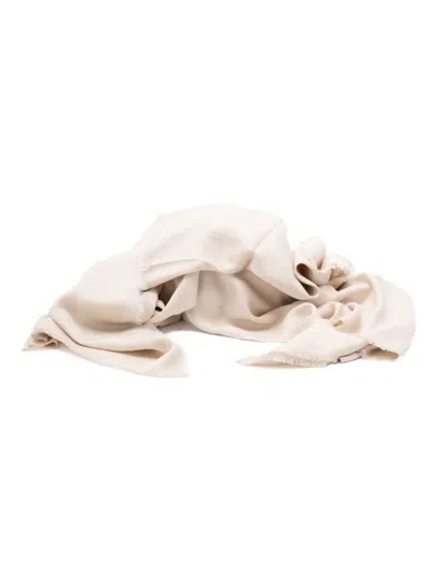 Elisabetta Franchi Ribbed Frayed-edge Scarf In Pink