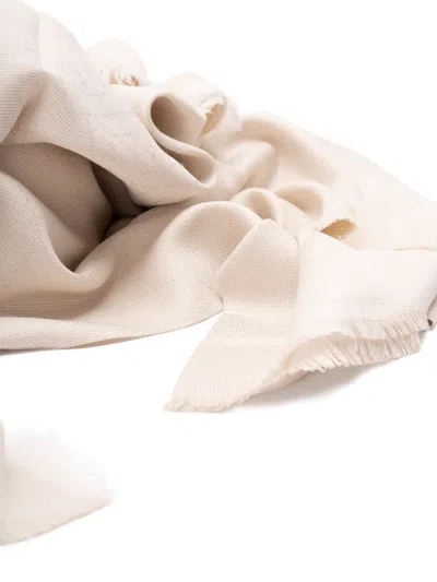 Elisabetta Franchi Ribbed Frayed-edge Scarf In Pink