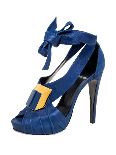 Pre-owned Pierre Hardy  120mm Pleated Sandals In Blue