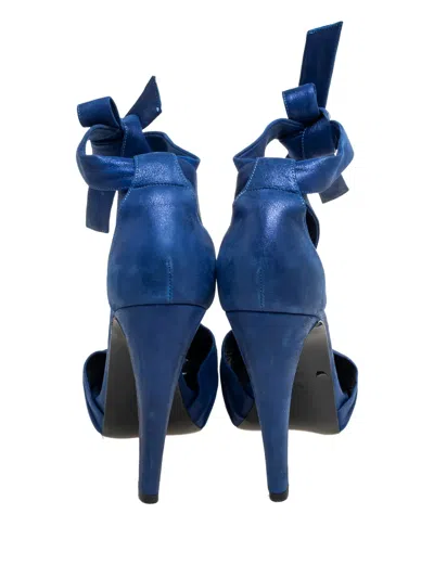 Pre-owned Pierre Hardy  120mm Pleated Sandals In Blue
