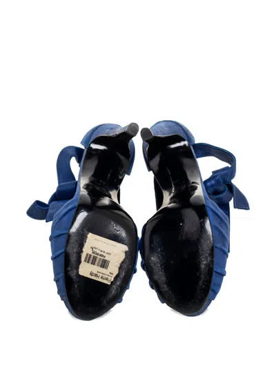 Pre-owned Pierre Hardy  120mm Pleated Sandals In Blue