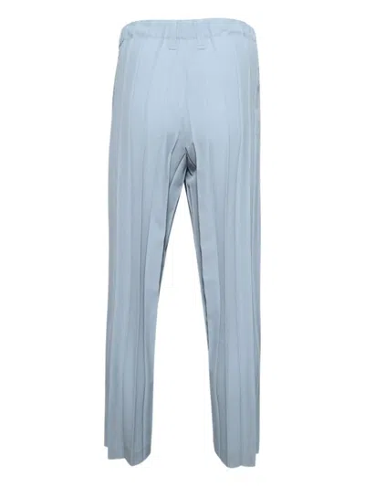 Issey Miyake Pleated Edge Ensemble Trousers In Blue