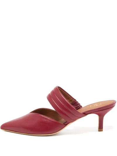 Pre-owned Malone Souliers Padded Leather Mules In Red