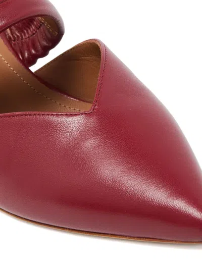 Pre-owned Malone Souliers Padded Leather Mules In Red