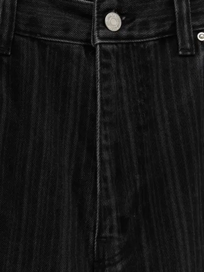 Carhartt Work In Progress Rylan Loose Fit Stripe Cotton Denim Shorts In Black