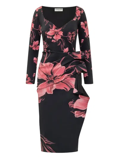 Chiara Boni La Petite Robe Silvheart Floral-print Draped Midi Dress In Multi