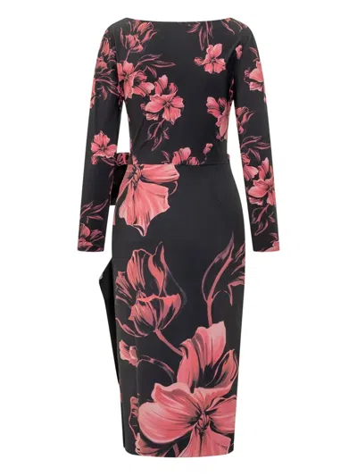 Chiara Boni La Petite Robe Silvheart Floral-print Draped Midi Dress In Multi