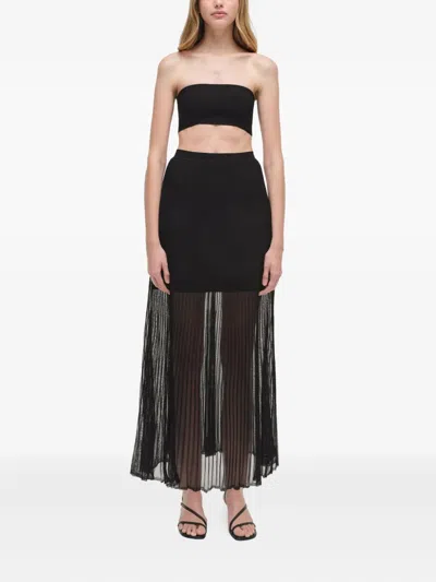 Simkhai Gennie Pleated-knit Maxiskirt