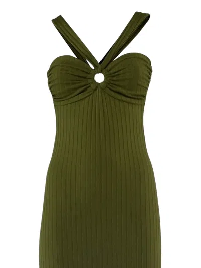 La Semaine Halter Ring-detail Midi Dress