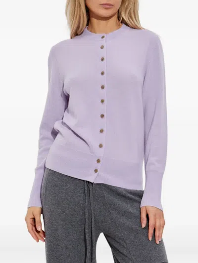 Lisa Yang Nellia Button-front Cashmere Cardigan In Purple