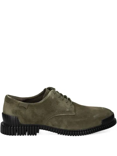 Camper Lace-up Suede Shoes In Green