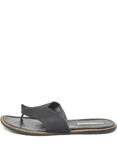 Pre-owned Manolo Blahnik 2023 Canvas Slides