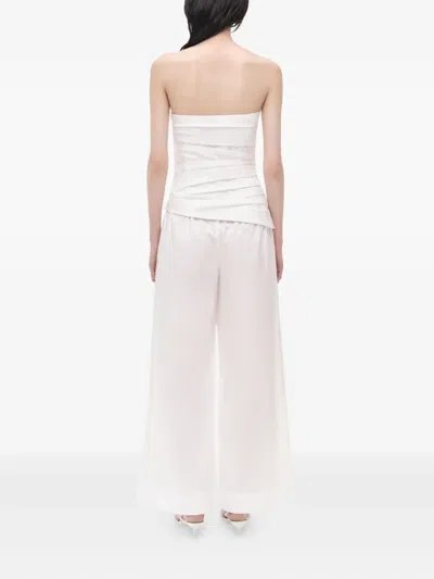 Simkhai Emerson Ruched Bustier Top In White