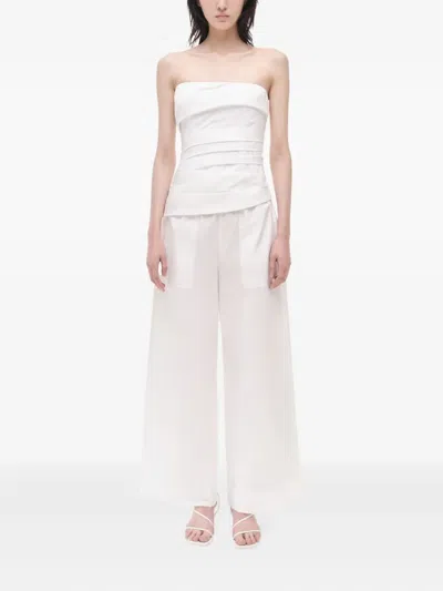 Simkhai Emerson Ruched Bustier Top In White