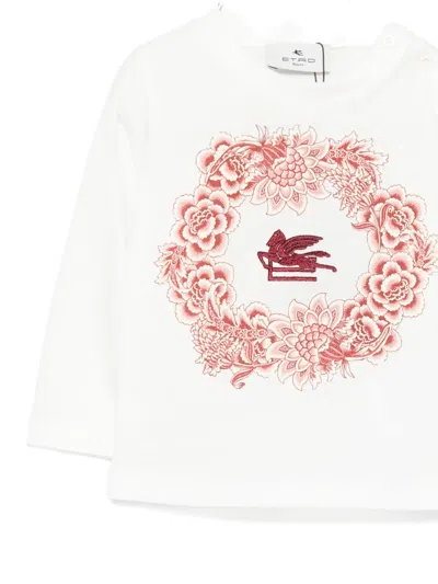 Etro Pegasus-motif Long-sleeve Top In White