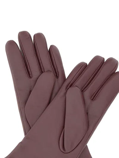 Gianni Chiarini Leather Gloves In Purple