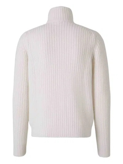 Gran Sasso Zip-fastening Ribbed Cardigan In White