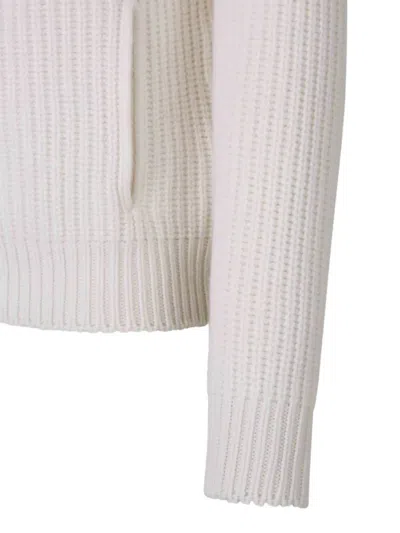 Gran Sasso Zip-fastening Ribbed Cardigan In White