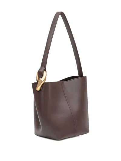 Jw Anderson Chain-link Bucket Bag In Brown