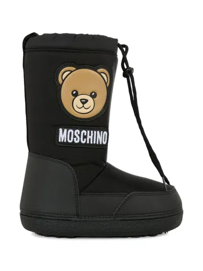 Moschino Teddy-motif Snow Boots In Black