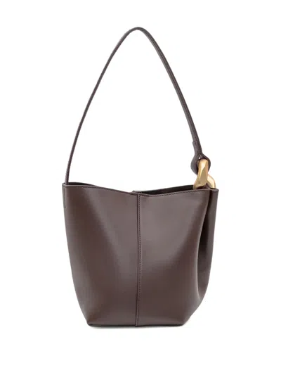 Jw Anderson Chain-link Bucket Bag In Brown