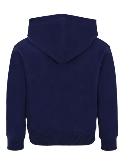 Moschino Teddy-print Hoodie In Blue