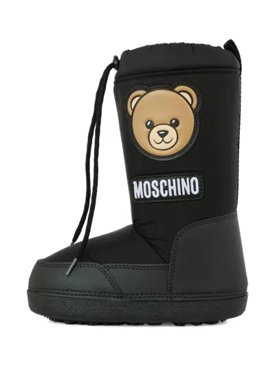 Moschino Teddy-motif Snow Boots In Black