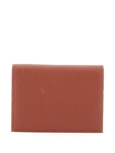Gianni Chiarini Leather Card Holder In Orange