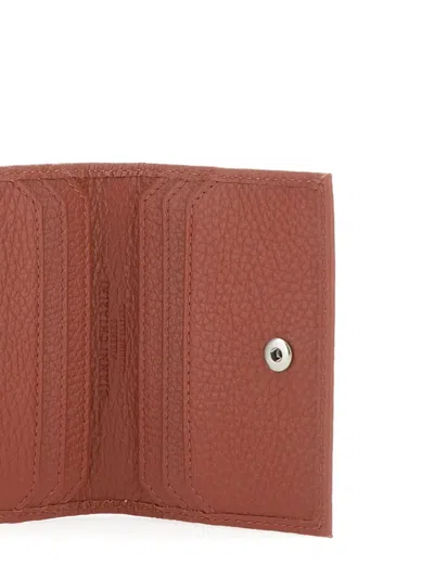 Gianni Chiarini Leather Card Holder In Orange