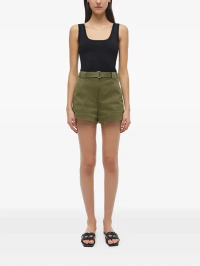 Simkhai Lourie Belted Shorts In Green