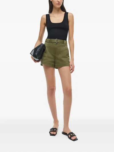 Simkhai Lourie Belted Shorts In Green