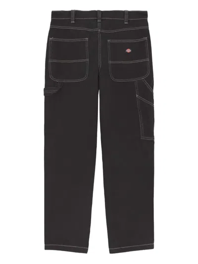 Dickies Stitched Denim Trousers Rounded Rear Pockets In Brown