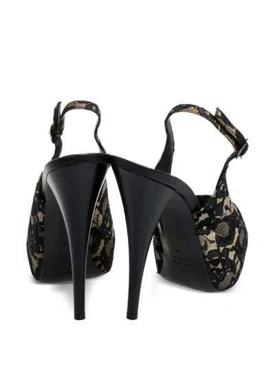 Pre-owned Giuseppe Zanotti Vintage  140mm Lace Slingback Pumps