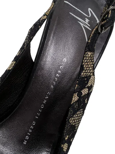 Pre-owned Giuseppe Zanotti Vintage  140mm Lace Slingback Pumps