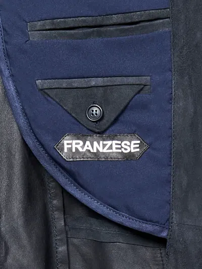 Franzese Collection Shawl-collar Patch-pocket Blazer In Blue