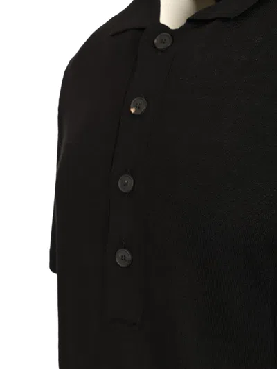 Tagliatore Silk-blend Polo T-shirt In Black