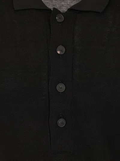 Tagliatore Silk-blend Polo T-shirt In Black