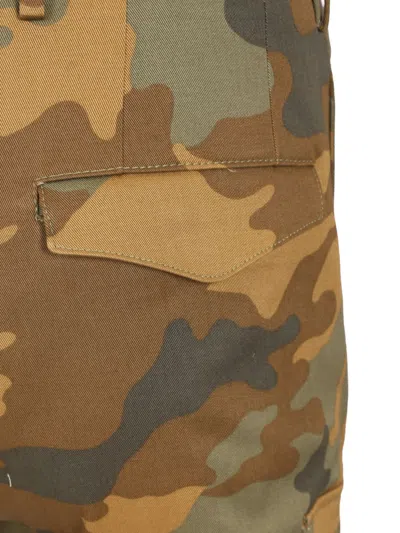 Tagliatore Wool Cargo Pants Trousers Camouflage In Brown