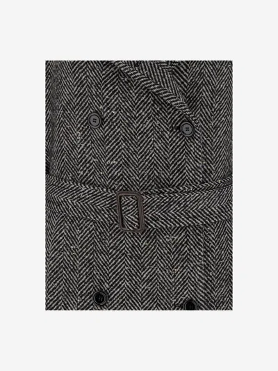 Tagliatore Wool Blend Double-breasted Coat In Gray