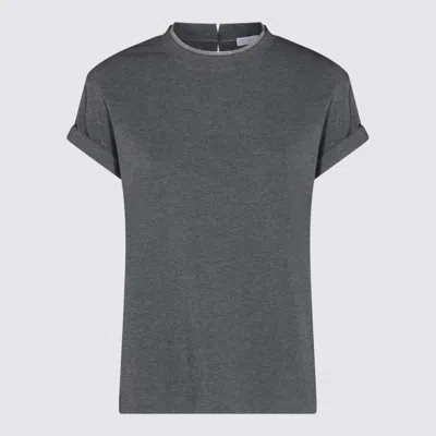 Brunello Cucinelli Dark Grey Cotton T-shirt
