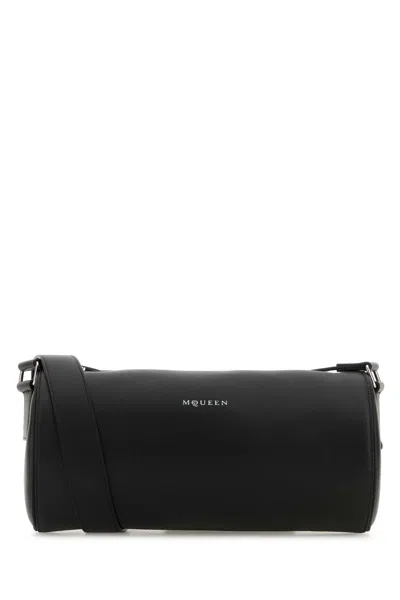 Alexander Mcqueen Black Leather Mcqueen Roller Crossbody Bag