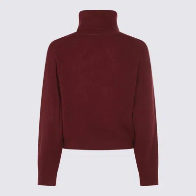 Brunello Cucinelli Dark Red Cotton Knitwear In Red