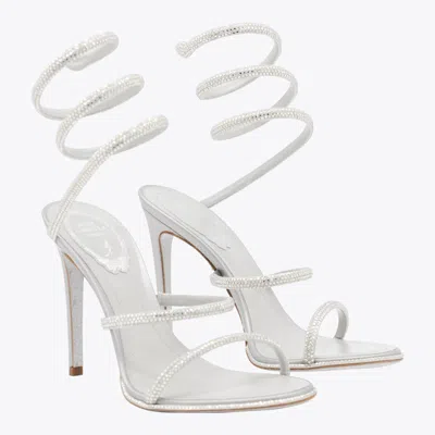 René Caovilla Silver Leather Sandals