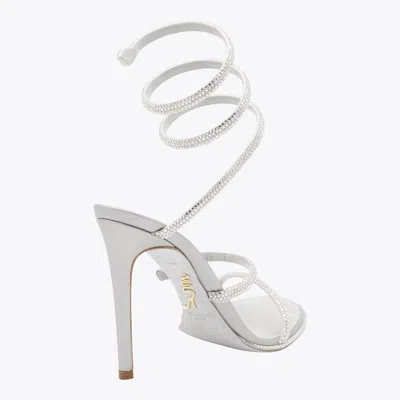 René Caovilla Silver Leather Sandals