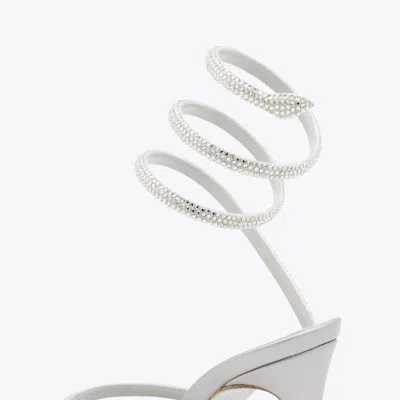 René Caovilla Silver Leather Sandals