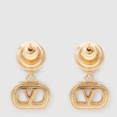 Valentino Gold And Crystal Metal Earrings